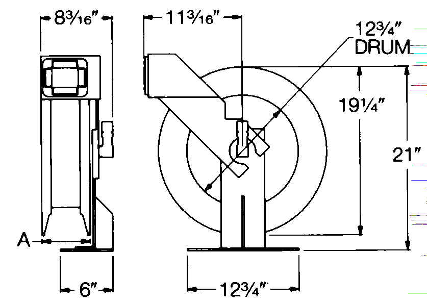 lincoln heavy-duty hd series lubrication reels dimensions and